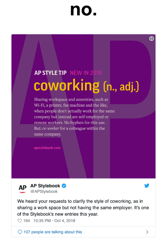 Does coworking have a hyphen