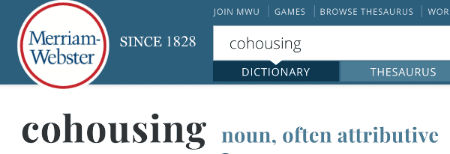 Cohousing in a leading English dictionary