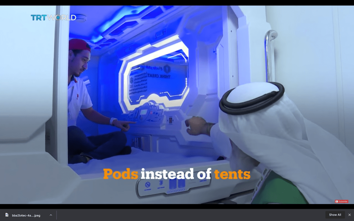Sleeping pods in an airport