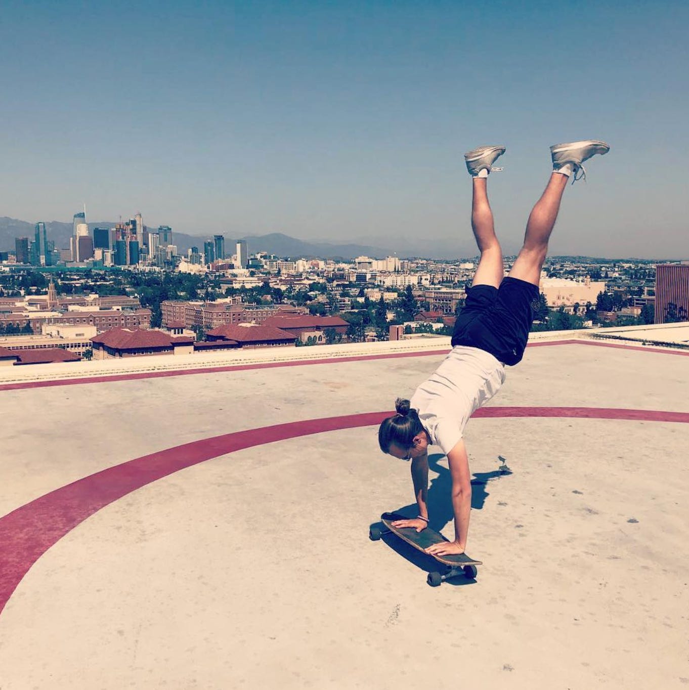 Me with long hair in LA (not sure what I was doing but it seems catchy!)